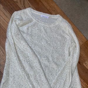 White with glitter sweater